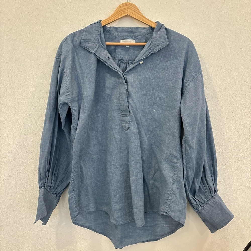 ANN MASHBURN Blue Button Down Shirt